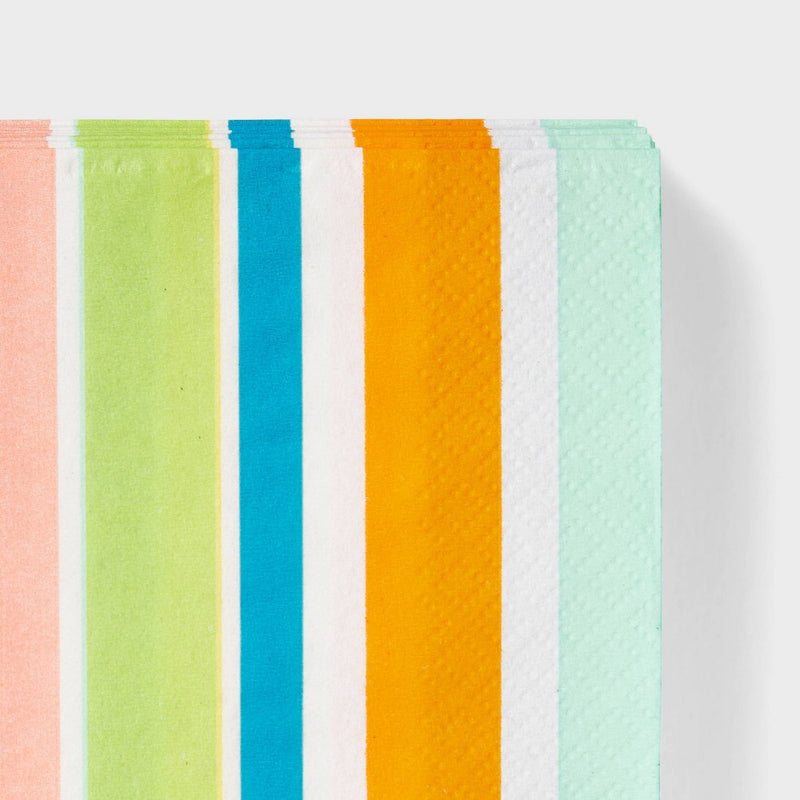 30ct Lunch Napkin Summer Stripe - Sun Squad