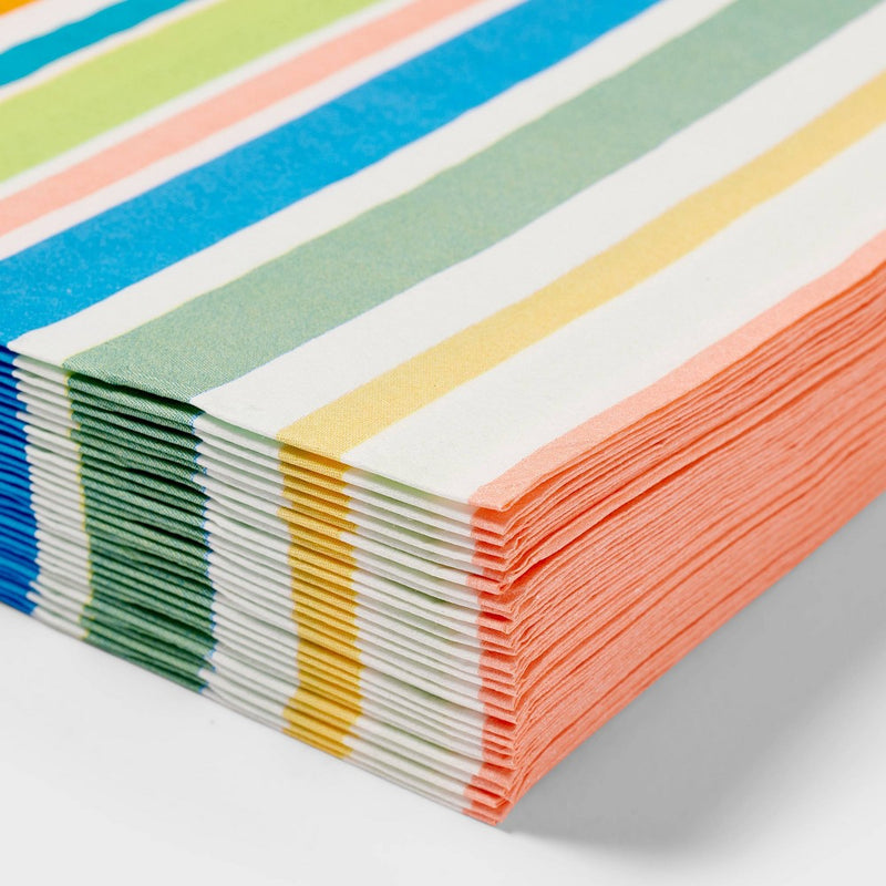 30ct Lunch Napkin Summer Stripe - Sun Squad