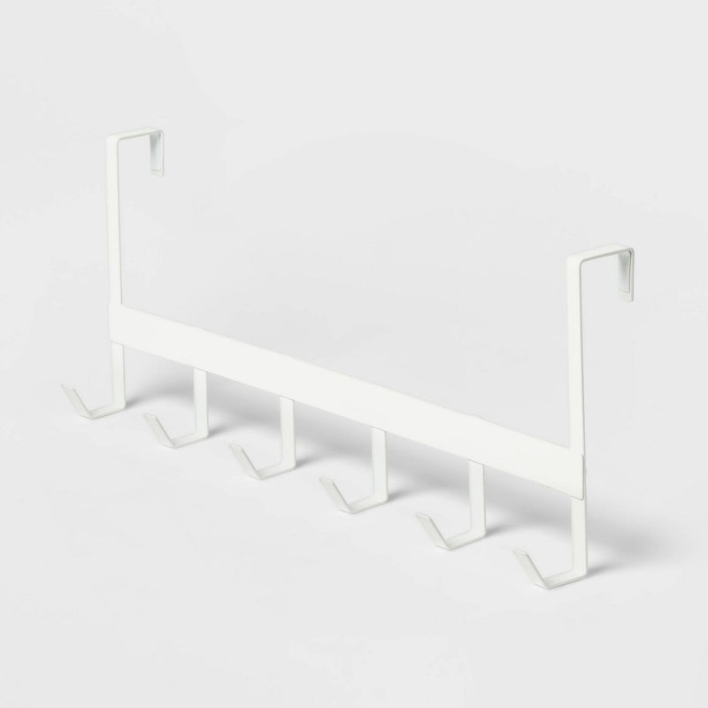 Large Over the Door Hook 6 Hooks Matte White - Brightroom