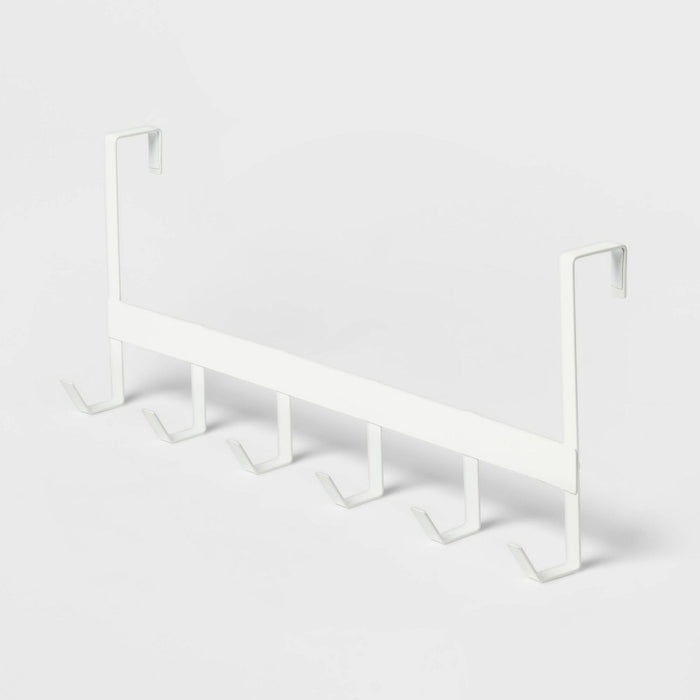 Large Over the Door Hook 6 Hooks Matte White - Brightroom