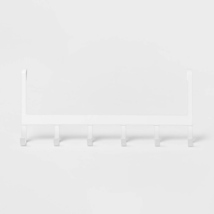 Large Over the Door Hook 6 Hooks Matte White - Brightroom