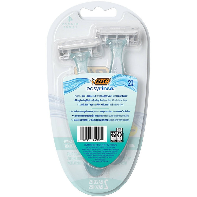 BiC Easy Rinse Women's 4-Blade Disposable Razors - 2ct