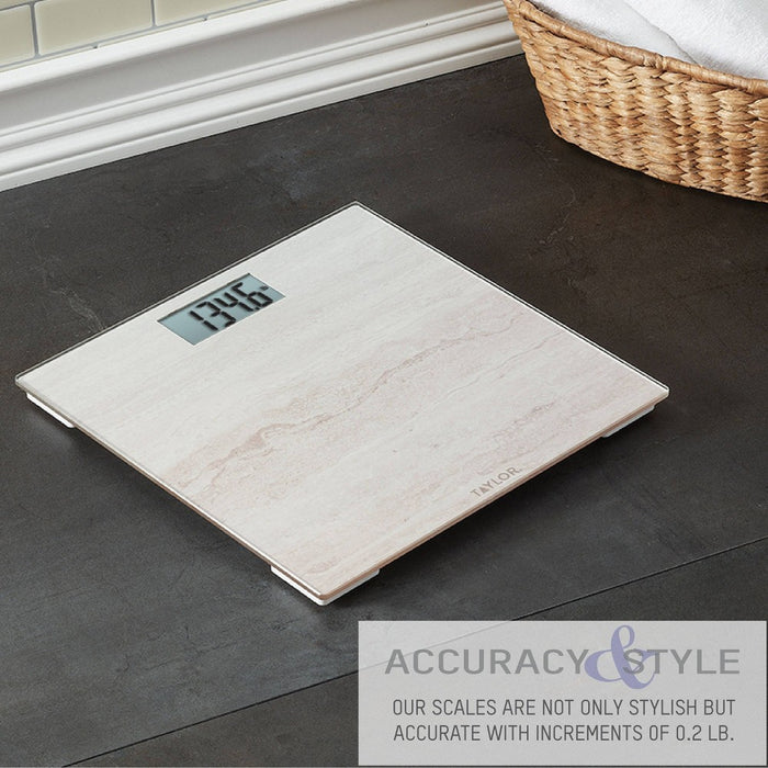 Taylor Digital Glass Scale Travertine