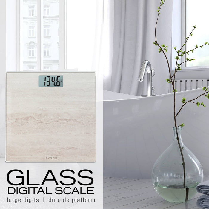Taylor Digital Glass Scale Travertine