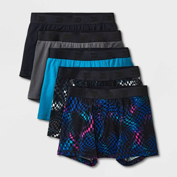Boys' 5pk Boxer Briefs - All In Motion Teal Blue L