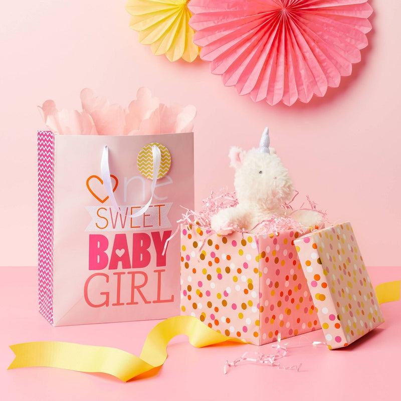 Medium 'One Sweet Baby' Baby Shower Gift Bag Pink - Spritz