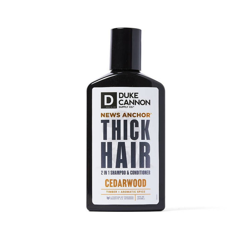 Duke Cannon News Anchor 2-in-1 Hair Wash - Cedarwood - Shampoo and Conditioner for Men - 10 fl. oz