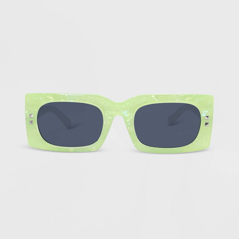 Women's Plastic Rectangle Marbleized Sunglasses - Wild Fable Green