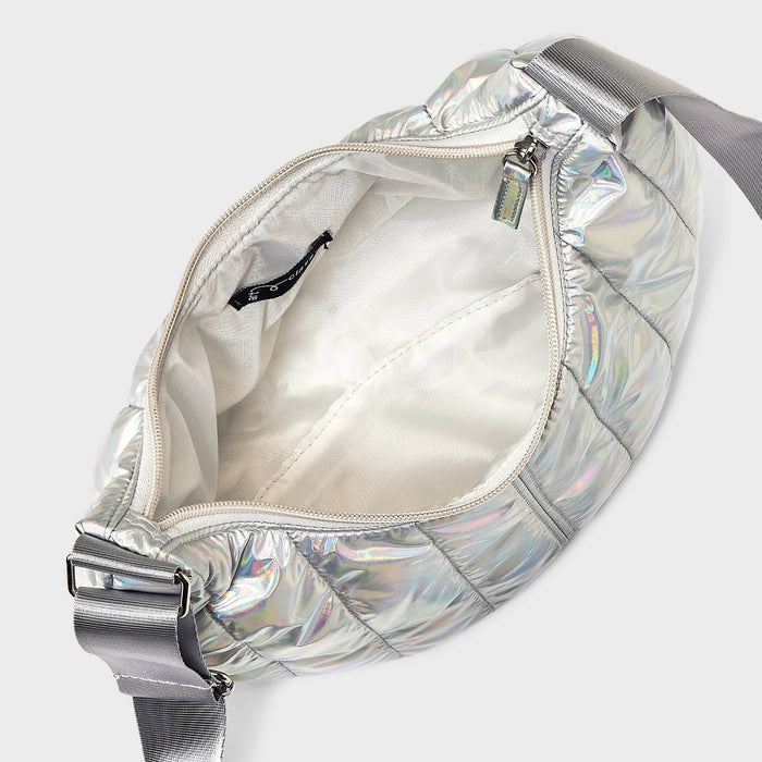 Girls' Puffer Crossbody Bag - art class Silver