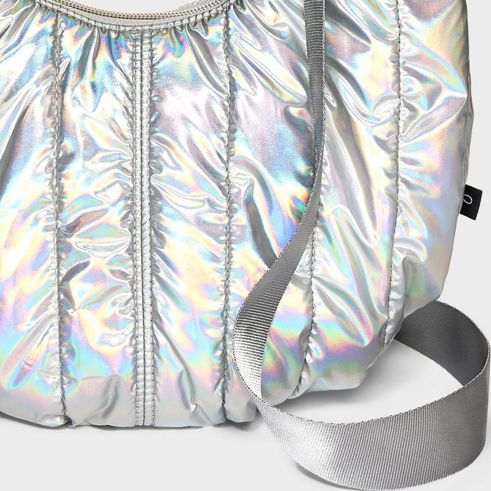 Girls' Puffer Crossbody Bag - art class Silver