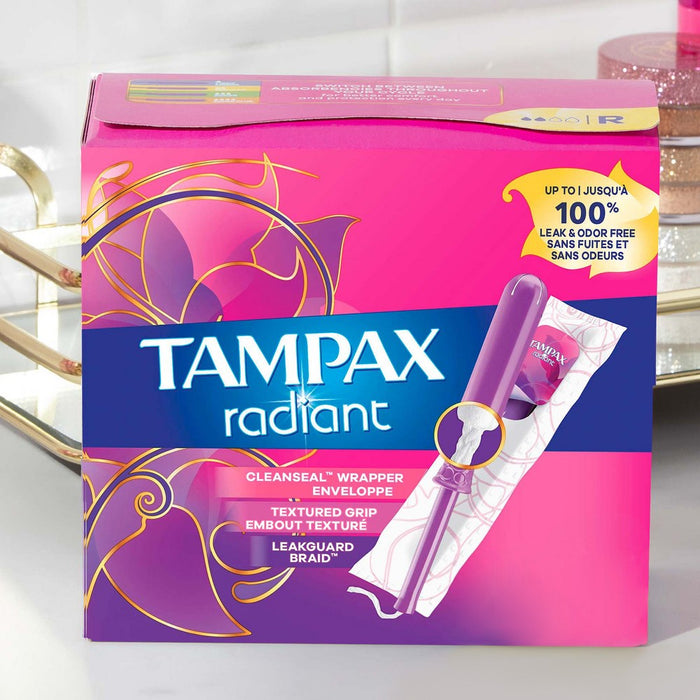 Tampax Radiant Triple Pack Regular/Super/Super Plus Absorbency Tampons Trio - Unscented - 28ct