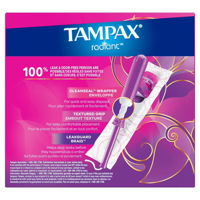 Tampax Radiant Triple Pack Regular/Super/Super Plus Absorbency Tampons Trio - Unscented - 28ct