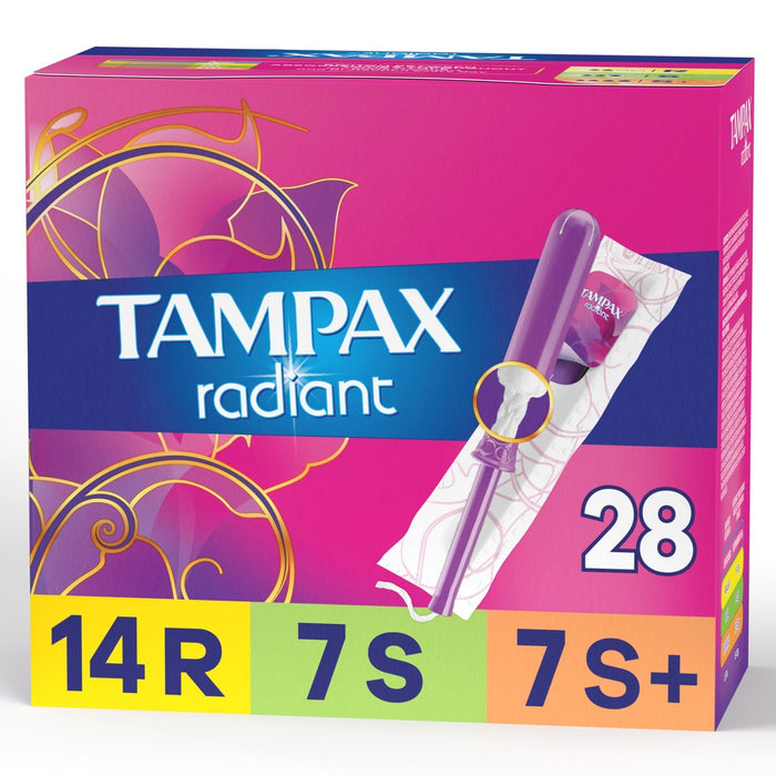 Tampax Radiant Triple Pack Regular/Super/Super Plus Absorbency Tampons Trio - Unscented - 28ct
