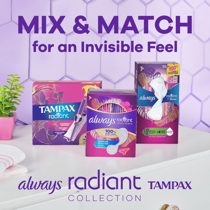 Tampax Radiant Triple Pack Regular/Super/Super Plus Absorbency Tampons Trio - Unscented - 28ct