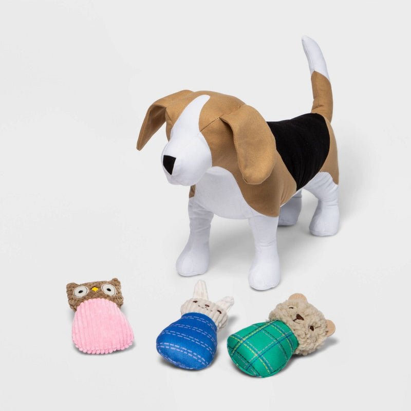 Bunny, Owlet & Cub Plush Dog Toy Set - 3pk - Boots & Barkley