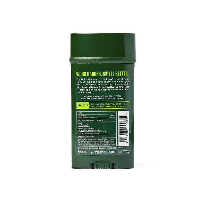 Duke Cannon Antiperspirant & Deodorant - Prescott - Maximum-Strength Antiperspirant for Men - Scented - 3 oz