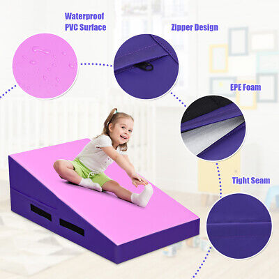 Incline Tumbling Mat Wedge Ramp Gym Fitness Skill Shape Gymnastics Mat W/Handle
