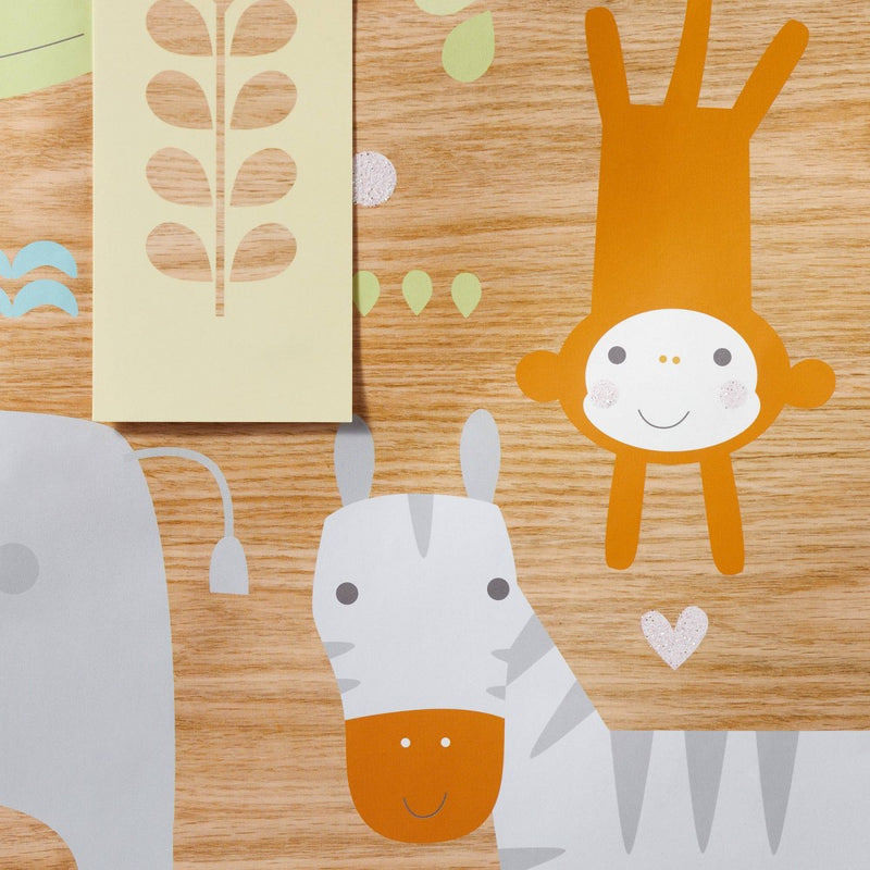 Xlarge Animals on Woodgrain Baby Shower Gift Bag - Spritz