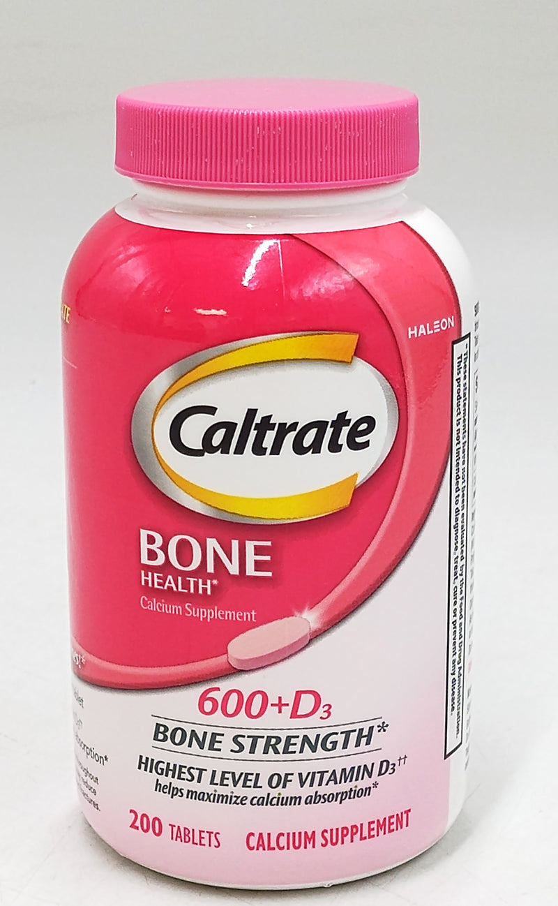 Caltrate Bone Health 600 & D3 Bone Strength Calcium Dietary Supplement Tablets
