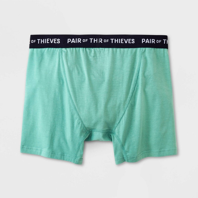 Pair of Thieves Men's Abstract Print Super Soft Boxer Briefs 2pk - Black/Aqua Blue S: Jersey Fabric, Opaque, Machine Washable