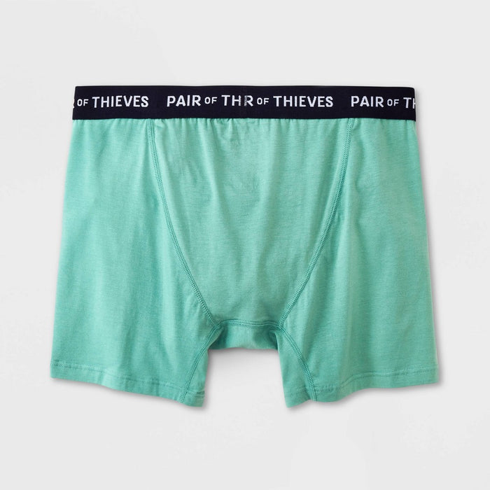 Pair of Thieves Men's Abstract Print Super Soft Boxer Briefs 2pk - Black/Aqua Blue S: Jersey Fabric, Opaque, Machine Washable