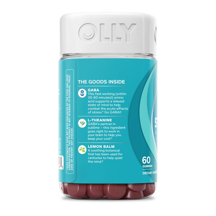OLLY Goodbye Stress Gummies with GABA, L-Theanine & Lemon Balm - Berry Verbena - 60ct