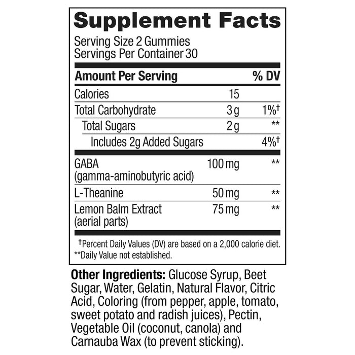 OLLY Goodbye Stress Gummies with GABA, L-Theanine & Lemon Balm - Berry Verbena - 60ct
