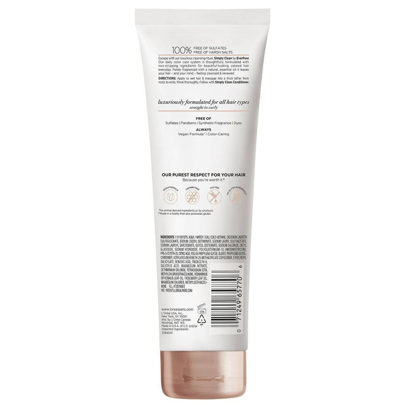 L'Oreal Paris EverPure Sulfate-Free Simply Clean Shampoo with Essential Oil - 8.5 fl oz