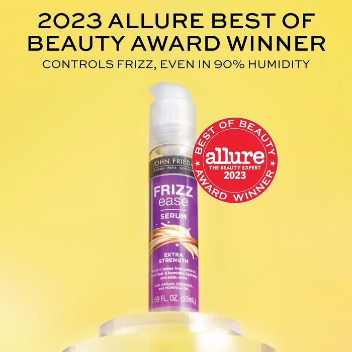 John Frieda Frizz Ease Extra Strength Hair Serum, Nourishing Treatment Argan, Coconut, and Moringa Oil - 1.69 fl oz