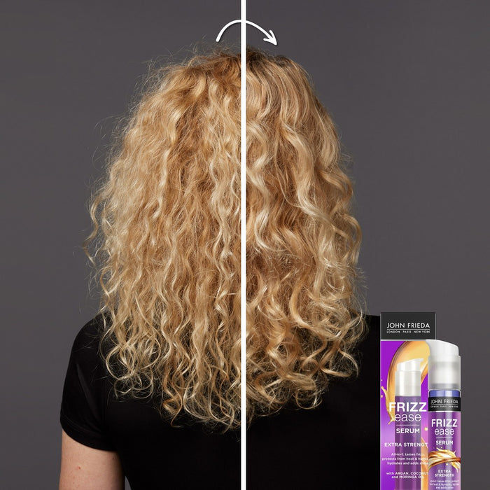 John Frieda Frizz Ease Extra Strength Hair Serum, Nourishing Treatment Argan, Coconut, and Moringa Oil - 1.69 fl oz