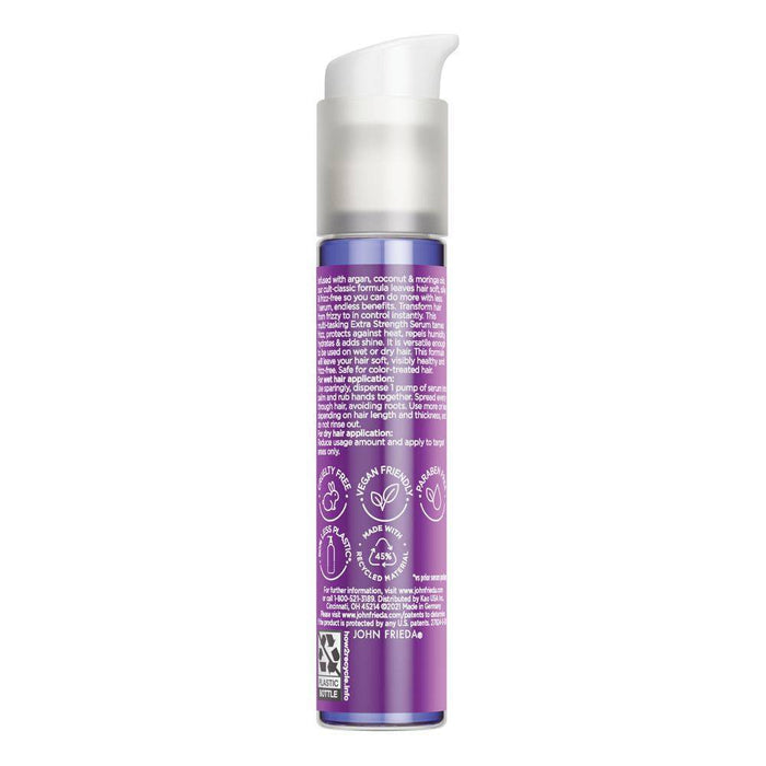 John Frieda Frizz Ease Extra Strength Hair Serum, Nourishing Treatment Argan, Coconut, and Moringa Oil - 1.69 fl oz