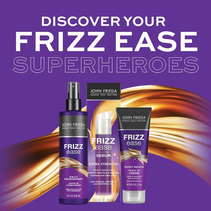 John Frieda Frizz Ease Extra Strength Hair Serum, Nourishing Treatment Argan, Coconut, and Moringa Oil - 1.69 fl oz