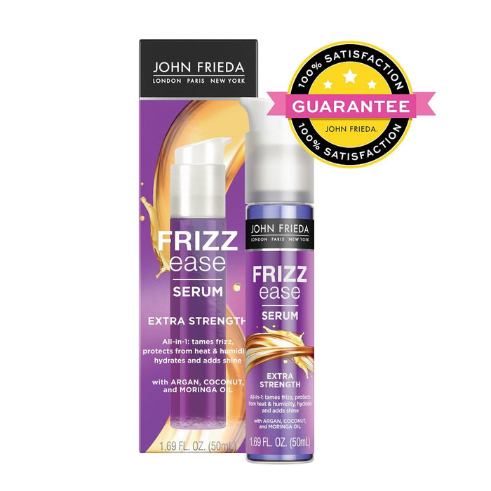 John Frieda Frizz Ease Extra Strength Hair Serum, Nourishing Treatment Argan, Coconut, and Moringa Oil - 1.69 fl oz