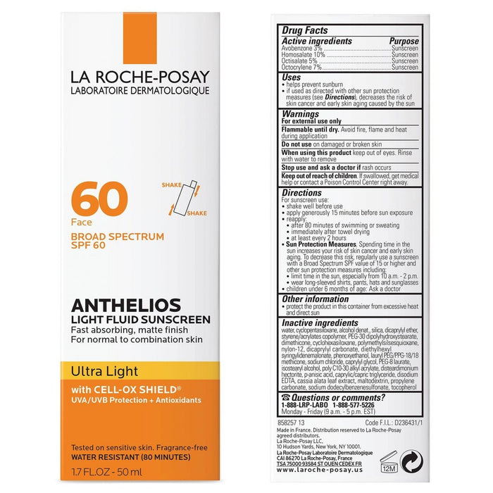 La Roche Posay Anthelios Sunscreen- SPF 60 - 1.7 fl oz EXP:11/2025