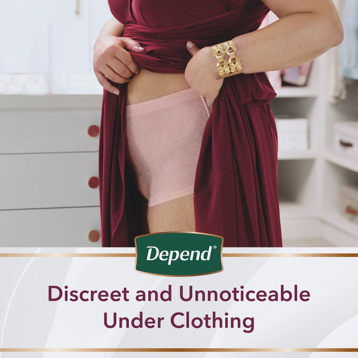 Depend Silhouette Incontinence & Postpartum Underwear for Women - Maximum Absorbency - L - Black, Pink & Berry - 12ct