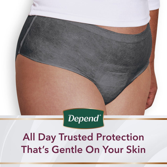Depend Silhouette Incontinence & Postpartum Underwear for Women - Maximum Absorbency - L - Black, Pink & Berry - 12ct
