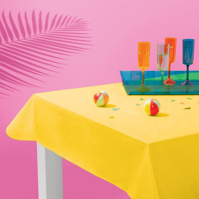PEVA Table Cover Yellow Cross Hatch - Sun Squad