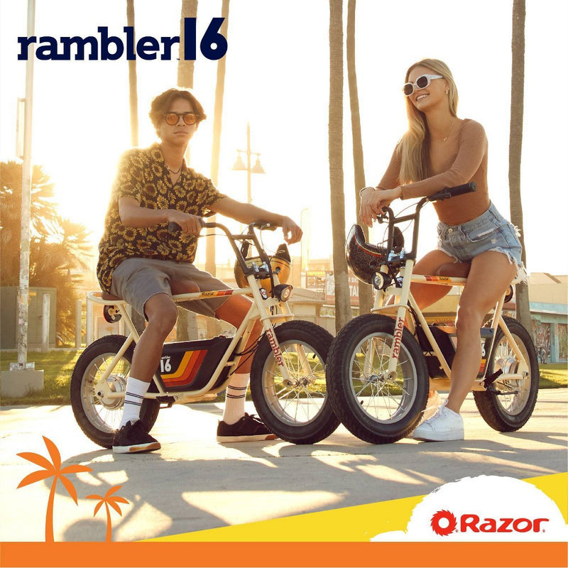 Razor Rambler Step Over Electric Scooter - Beige (LOCAL PICKUP ONLY)