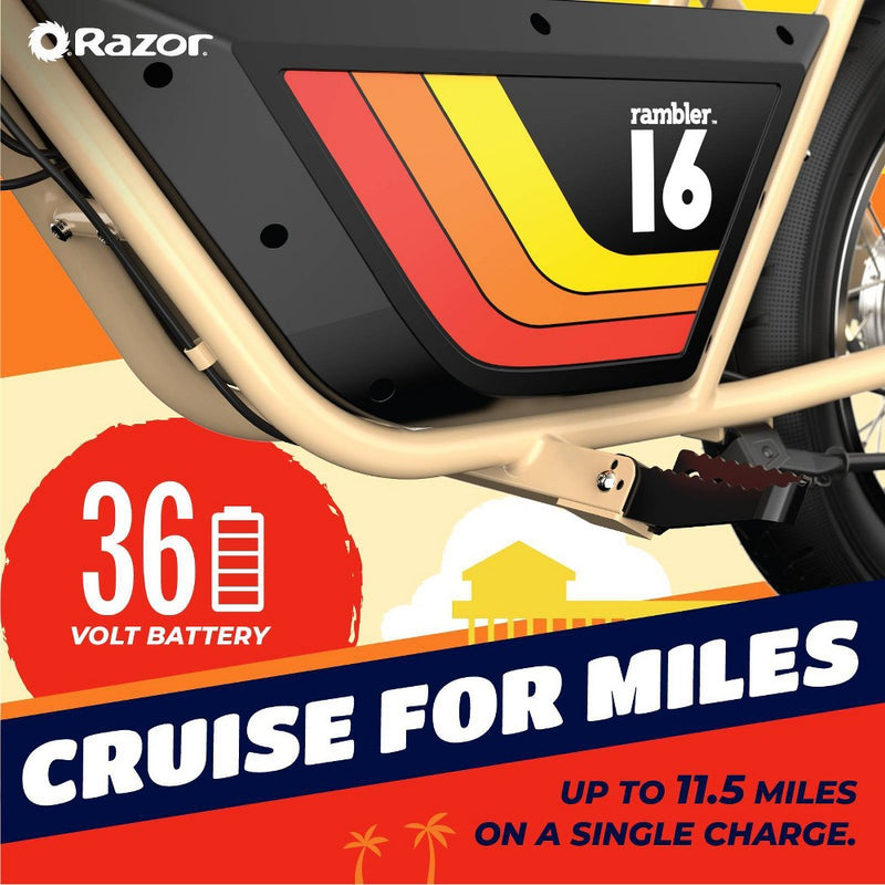 Razor Rambler Step Over Electric Scooter - Beige (LOCAL PICKUP ONLY)