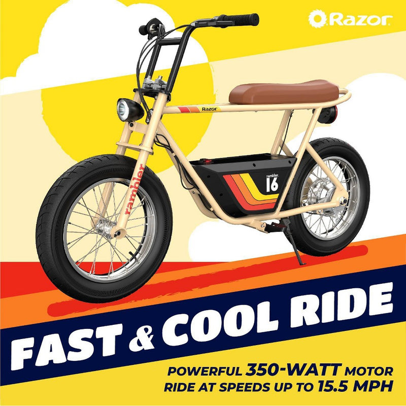 Razor Rambler Step Over Electric Scooter - Beige (LOCAL PICKUP ONLY)