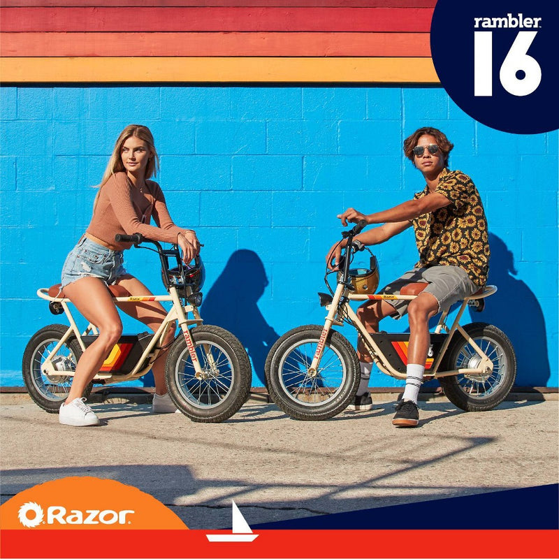 Razor Rambler Step Over Electric Scooter - Beige (LOCAL PICKUP ONLY)