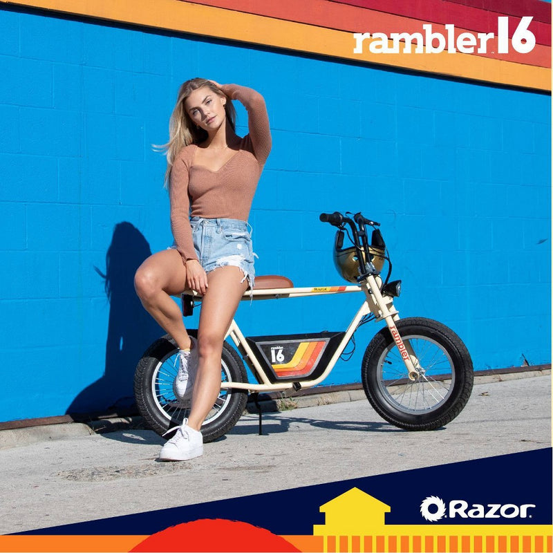 Razor Rambler Step Over Electric Scooter - Beige (LOCAL PICKUP ONLY)
