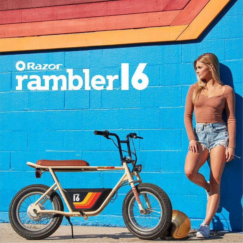 Razor Rambler Step Over Electric Scooter - Beige (LOCAL PICKUP ONLY)