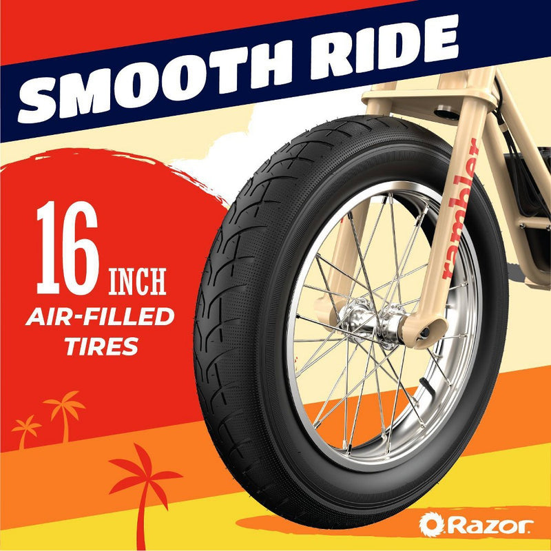 Razor Rambler Step Over Electric Scooter - Beige (LOCAL PICKUP ONLY)