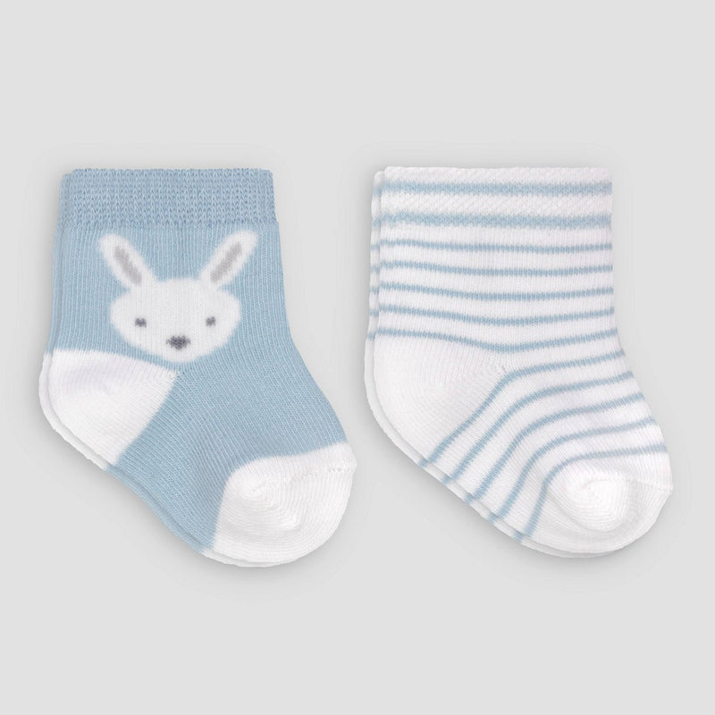 Carter's Just One You Baby Boys' 2pk Crew B Bunny Socks - Blue 0-6M