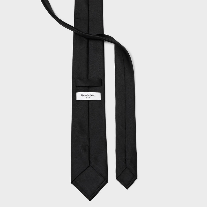Men's Solid Satin Neck Tie - Goodfellow & Co Black One Size