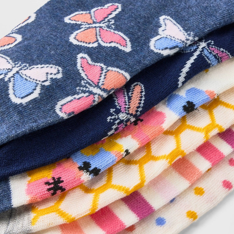 Women's Butterfly Garden 10pk Low Cut Socks - Xhilaration Assorted Colors 4-10