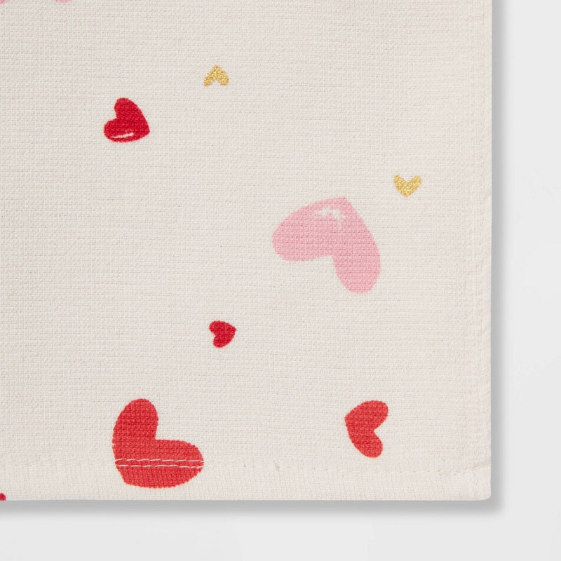 Scattered Hearts Hand Towel White - Threshold