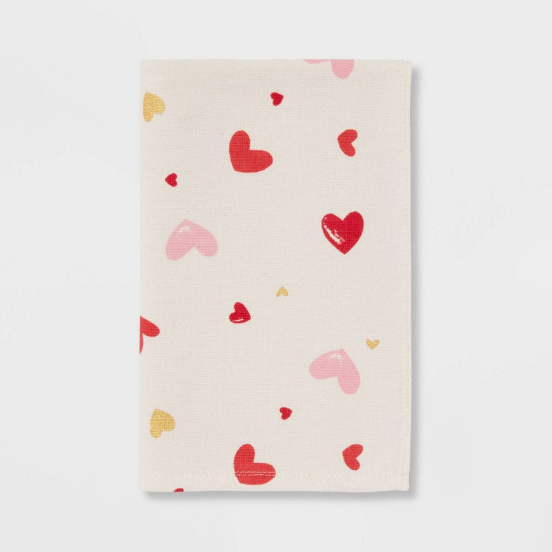 Scattered Hearts Hand Towel White - Threshold
