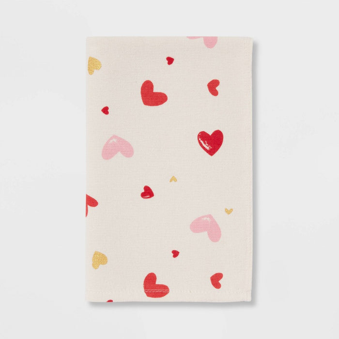 Scattered Hearts Hand Towel White - Threshold